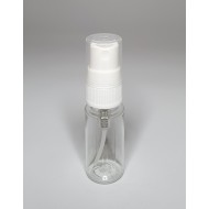 15ml Clear Plastic Cylinder Bottle & White Atomiser
