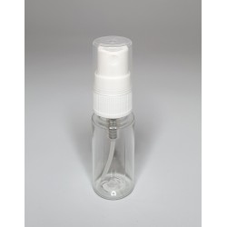 15ml Clear Plastic Cylinder Bottle & White Atomiser