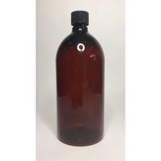 1000ml (1L) Amber PET Sirop Bottle with Black Screw On Cap 1000ml (1L) Amber PET Sirop Bottle with Black Screw On Cap