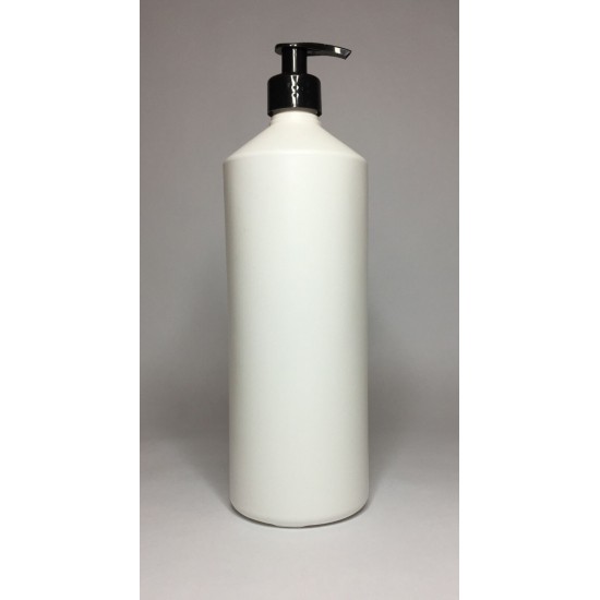 500ml white HDPE Swipe Bottle with Black Lotion Pump