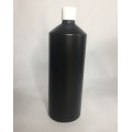 1000ml (1L) Black HDPE Swipe Bottle with White Flip Top Cap