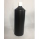 1000ml (1L) Black HDPE Swipe Bottle with White Flip Top Cap