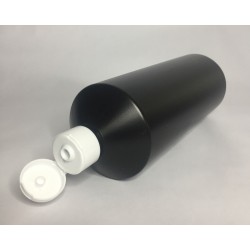 500ml Black HDPE Swipe Bottle with White Flip Top Cap