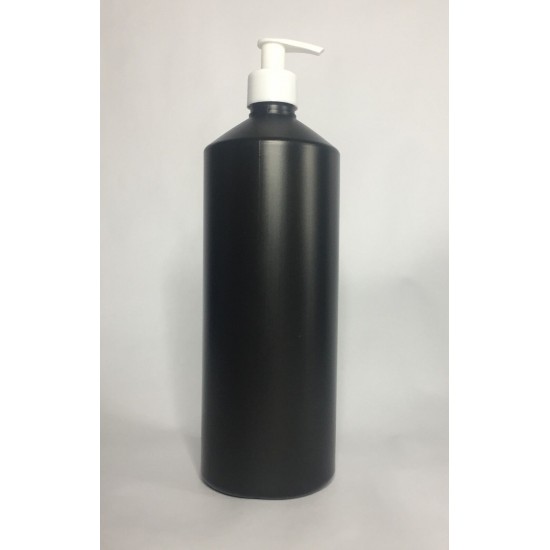 500ml Black HDPE Swipe Bottle with White Lotion Pump