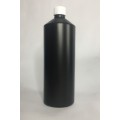 1000ml (1L) Black HDPE Swipe Bottle With White Screw Top Cap