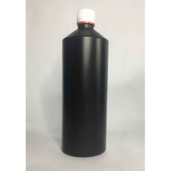 1000ml (1L) Black HDPE Swipe Bottle with Tamper Evident Cap