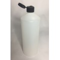 1000ml (1L) Natural HDPE Swipe Bottle with Black Flip Top