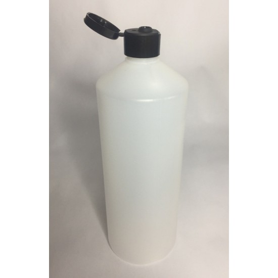 1000ml (1L) Natural HDPE Swipe Bottle with Black Flip Top