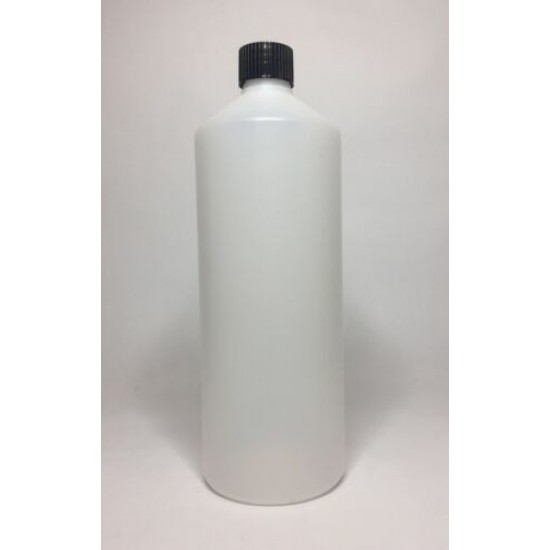 1000ml (1L) Natural HDPE Swipe Bottle with Black Screw Cap