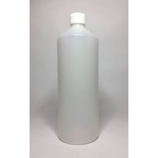 1000ml (1L) Natural HDPE Swipe Bottle with White Screw Cap