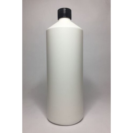 1000ml (1L) White HDPE Swipe Bottle With Black Screw Cap 1000ml (1L) White HDPE Swipe Bottle With Black Screw Cap