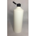 500ml White HDPE Swipe Bottle With Black Flip Top Cap