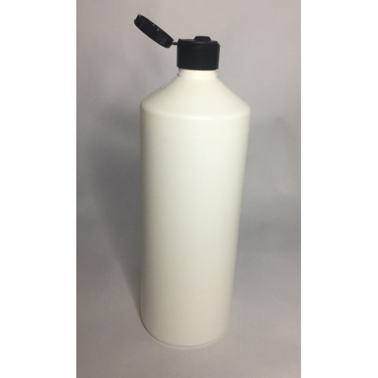 500ml White HDPE Swipe Bottle With Black Flip Top Cap