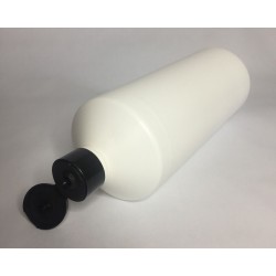 1000ml (1L) White HDPE Swipe Bottle With Black Flip Top Cap