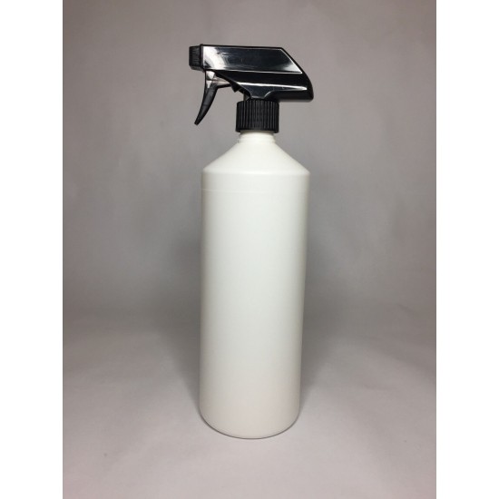 1000ml (1L) White HDPE Swipe Plastic Bottle with Black Trigger Spray 1000ml (1L) White HDPE Swipe Plastic Bottle with Black Trigger Spray