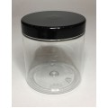 250ml Clear Plastic Jars With Black Screw On Lid
