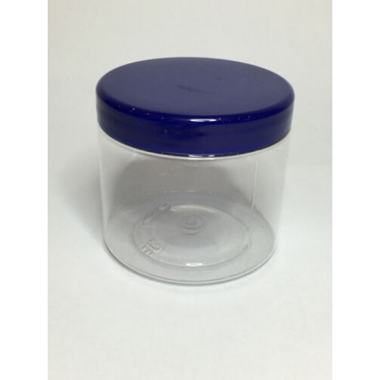 250ml Clear Plastic Jars With Blue Screw On Lid