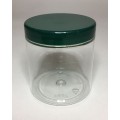 250ml Clear Plastic Jars With Green Screw On Lid