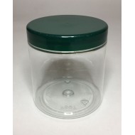 250ml Clear Plastic Jars With Green Screw On Lid