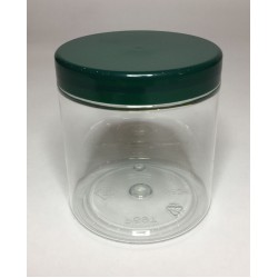250ml Clear Plastic Jars With Green Screw On Lid