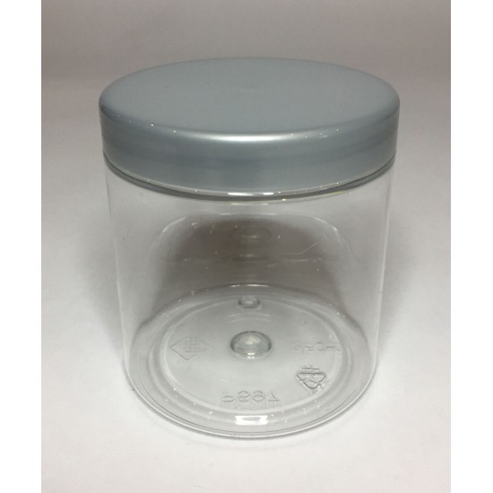 250ml Clear Plastic Jars With Grey Screw On Lid