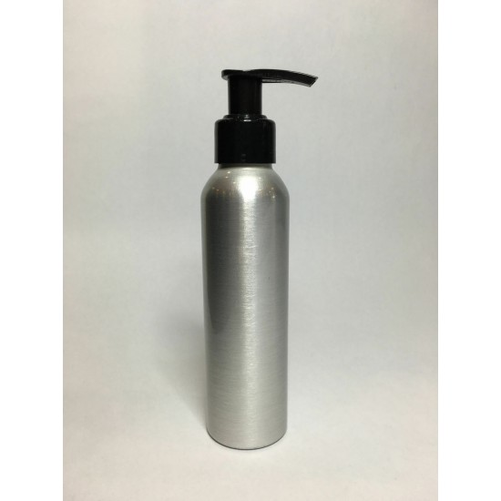 250ml Tall Aluminium Boston With Black Lotion Pump