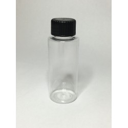 60ml Clear Plastic Cylinder Bottle & Black Cap