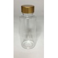 30ml Clear Plastic Cylinder Bottle & Gold Cap