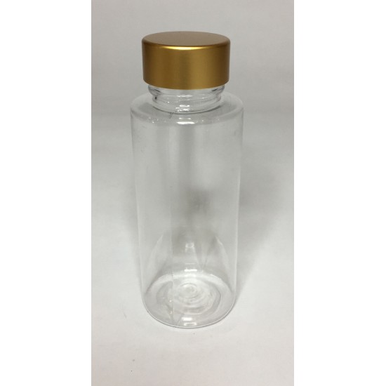 30ml Clear Plastic Cylinder Bottle & Gold Cap