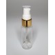 30ml Clear Plastic Cylinder Bottle & Gold Serum Pump