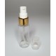 30ml Clear Plastic Cylinder Bottle & Gold Serum Pump