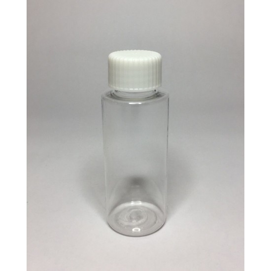 60ml Clear Plastic Cylinder Bottle & White Cap