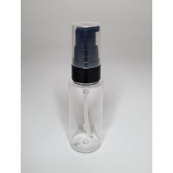 30ml Clear Plastic Cylinder Bottle & Black Serum Pump