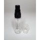 30ml Clear Plastic Cylinder Bottle & Black Serum Pump
