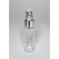 30ml Clear Plastic Cylinder Bottle & Full Chrome Atomiser