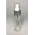 30ml Clear Plastic Cylinder Bottle & Matt Silver Atomiser