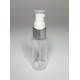 30ml Clear Plastic Cylinder Bottle & Matt Silver Serum Pump