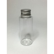 100ml Clear Plastic Cylinder Bottle with Aluminium Lid