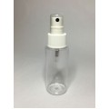 60ml Clear Plastic Cylinder Bottle & White Atomiser
