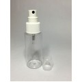 30ml Clear Plastic Cylinder Bottle & White Atomiser