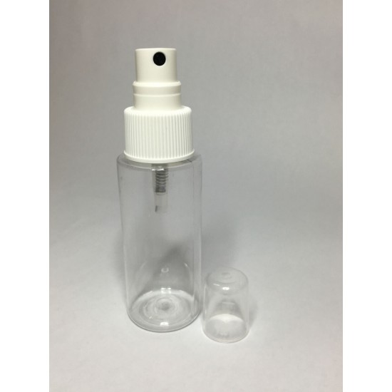 30ml Clear Plastic Cylinder Bottle & White Atomiser 30ml Clear Plastic Cylinder Bottle & White Atomiser