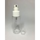 60ml Clear Plastic Cylinder Bottle & White Atomiser