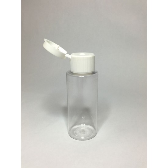 100ml Clear PET Cylinder Bottle with White Flip Top