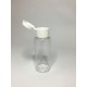 60ml Clear Plastic Cylinder Bottle & White Flip Top