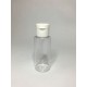 60ml Clear Plastic Cylinder Bottle & White Flip Top