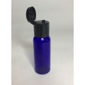 30ml PET Plastic Cobalt Blue Boston Bottles With Black Flip Top Cap
