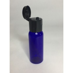 30ml PET Plastic Cobalt Blue Boston Bottles With Black Flip Top Cap