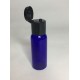 30ml PET Plastic Cobalt Blue Boston Bottles With Black Flip Top Cap