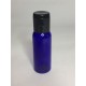 30ml PET Plastic Cobalt Blue Boston Bottles With Black Flip Top Cap