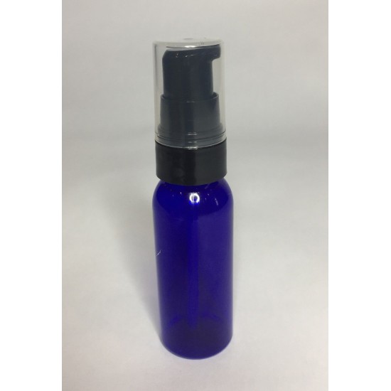 30ml PET Plastic Blue Boston Bottles & Black Serum Pump